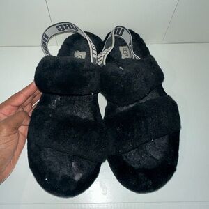 Uggs “Fluff Yeah” Slingback Fur Slippers